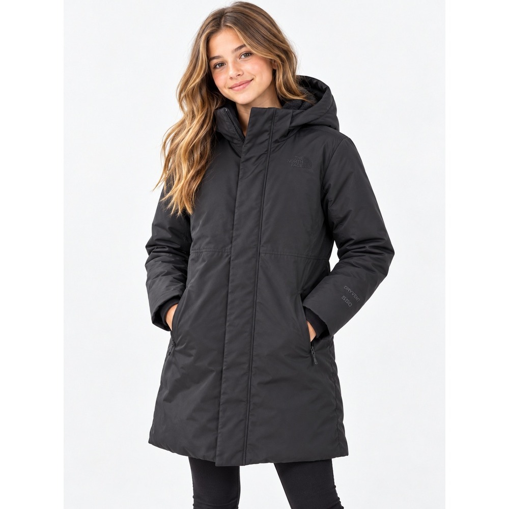 The North Face Arctic Parka Down Jacket Girl Size L 14/16 Black DryVent 550-fill